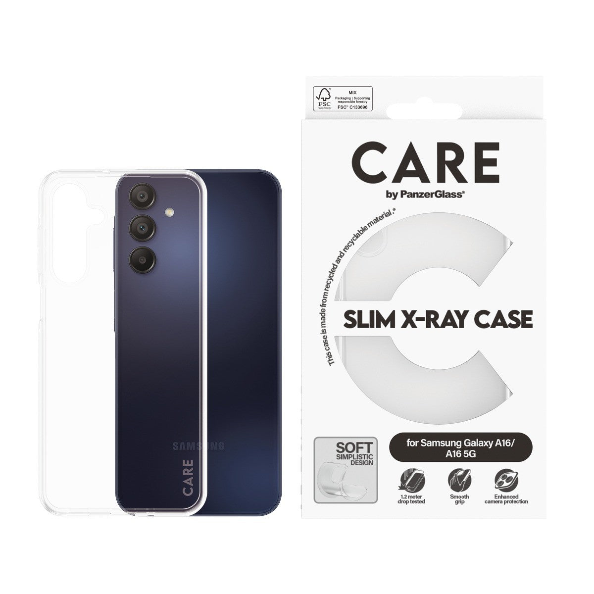 CARE by PanzerGlass Samsung Galaxy A16 Kuori X-Ray Kirkas