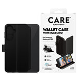 CARE by PanzerGlass Samsung Galaxy A27 Kotelo Wallet Kickstand Musta