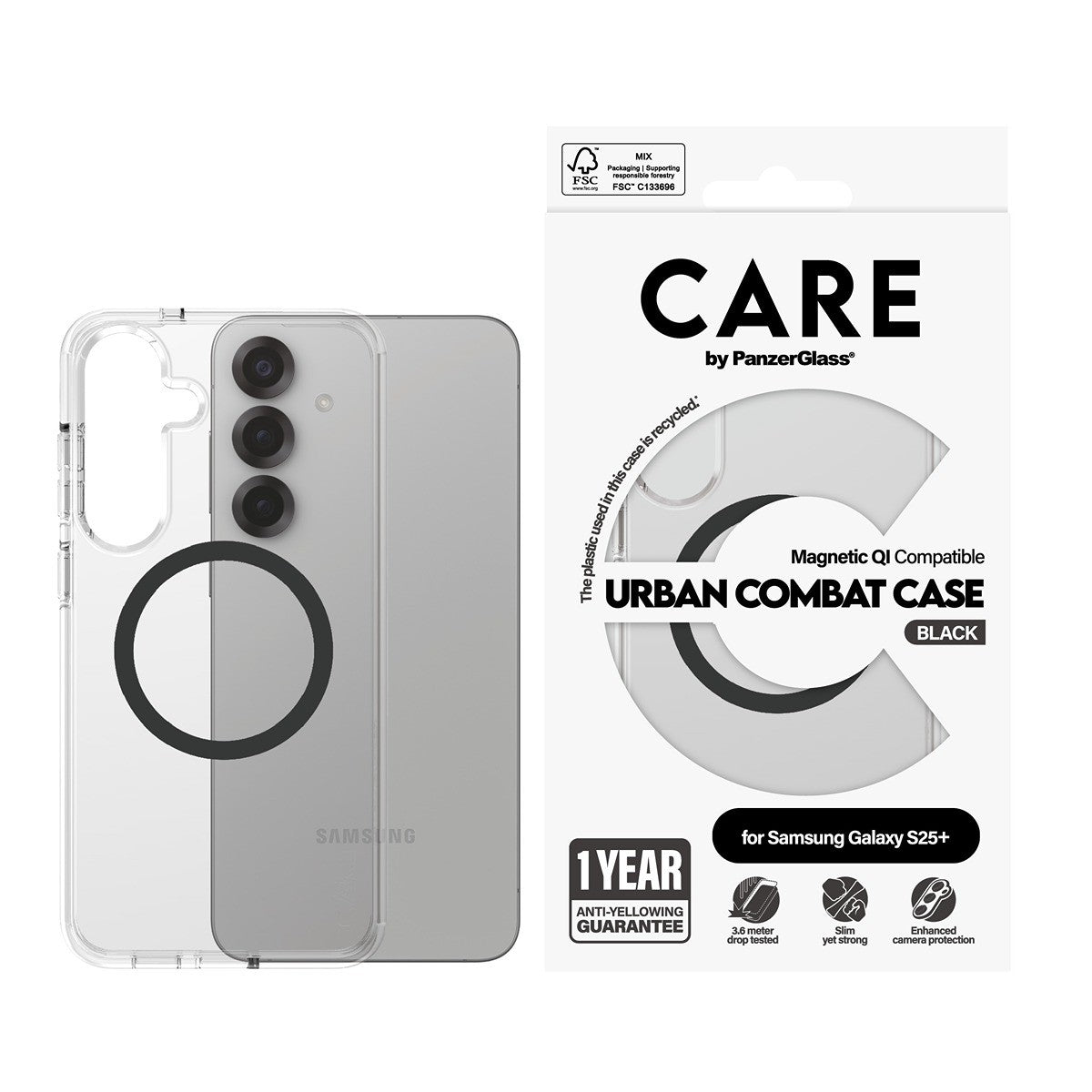CARE by PanzerGlass Samsung Galaxy S25 Plus Kuori Urban Combat MagSafe Musta