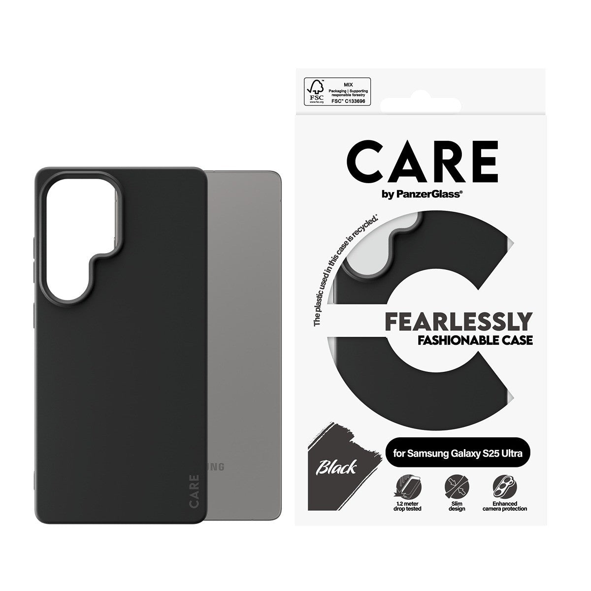 CARE by PanzerGlass Samsung Galaxy S25 Ultra Kuori Fashionable Musta