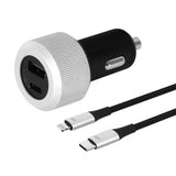 Just Mobile Highway Turbo - autolaturi USB-C–Lightning-kaapelilla