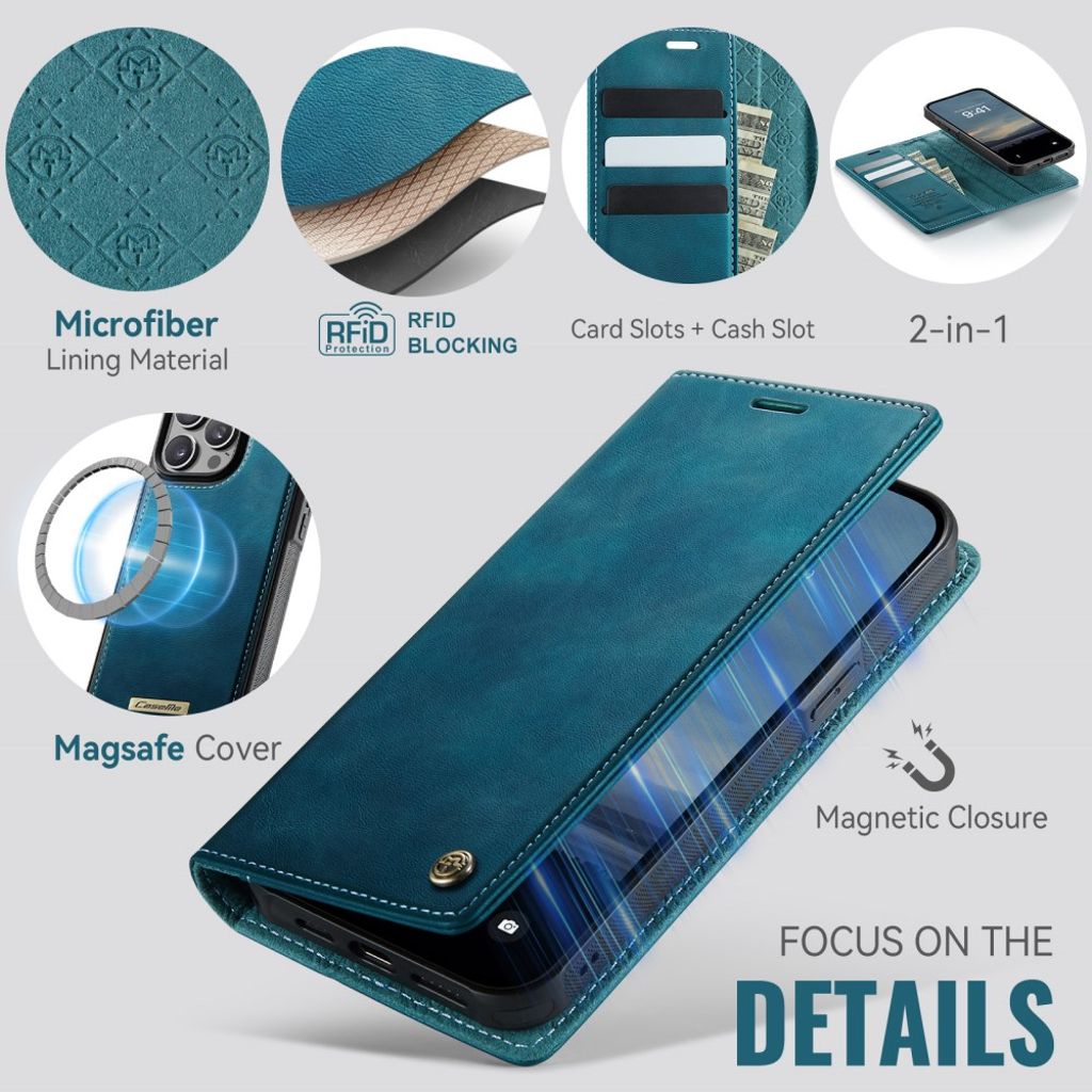CaseMe iPhone 14 Pro Kotelo C49 Series Vihreä