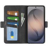 Samsung Galaxy S26 FE Kotelo Nahkatekstuuri Musta
