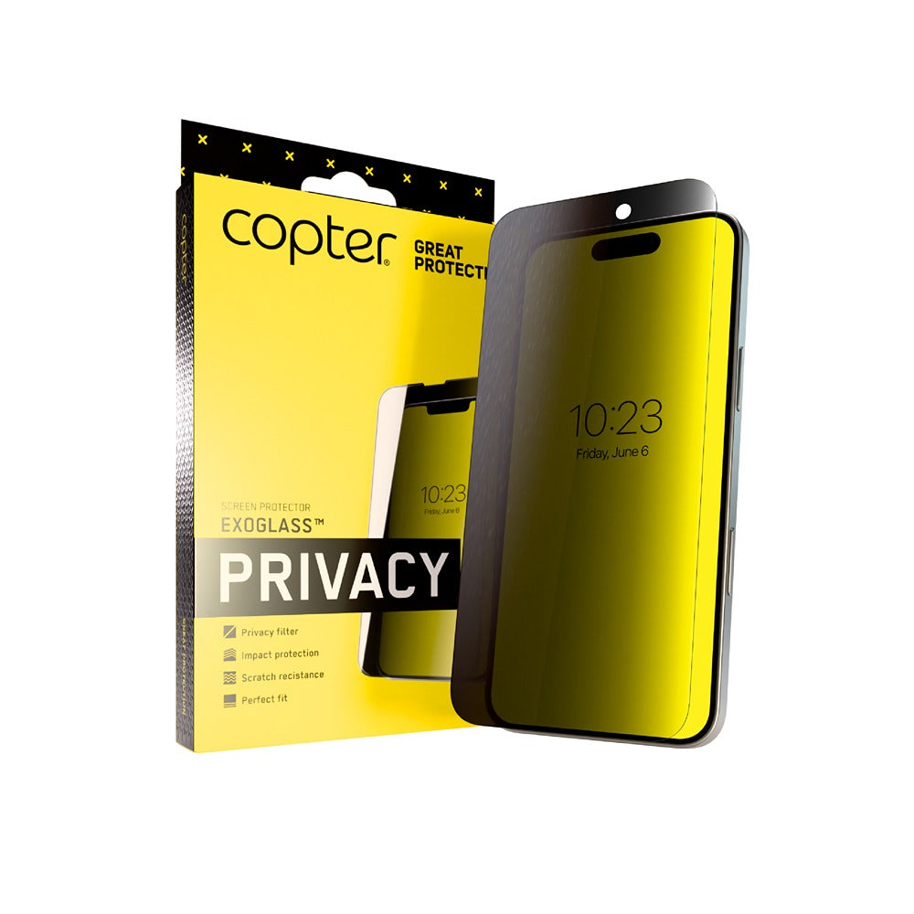 Copter iPhone 18 Pro Näytönsuoja Exoglass Flat Privacy