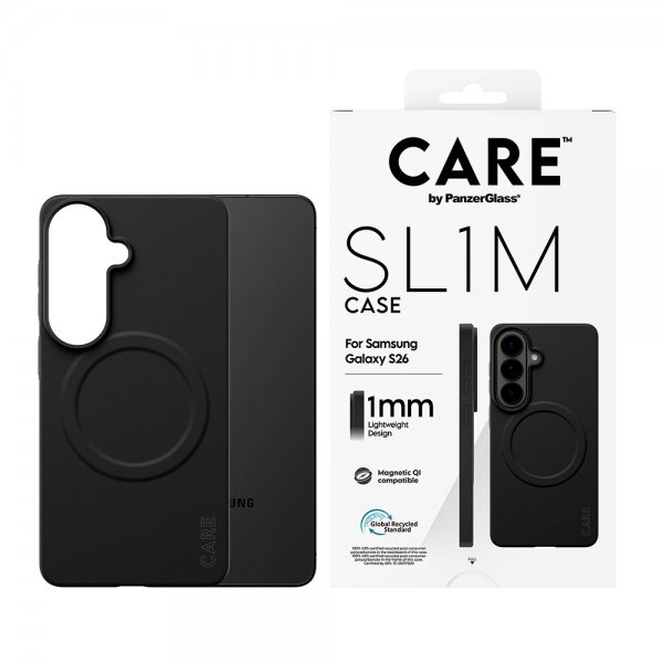 CARE by PanzerGlass Samsung Galaxy S26 -suojakuori SL1M, musta
