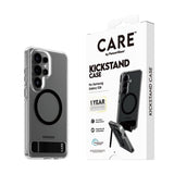 CARE by PanzerGlass Samsung Galaxy S26 -suojakuori jalustalla ja MagSafe-tuella, läpinäkyvä