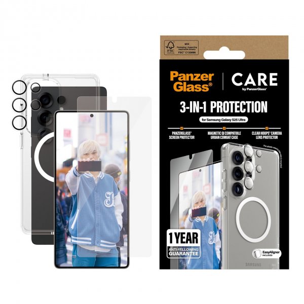 CARE by PanzerGlass Samsung Galaxy S25 Ultra 3-in-1 Suojapakkaus