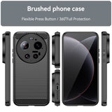 Xiaomi 17 Ultra Kuori Harjattu Hiilikytkentekstuuri Musta