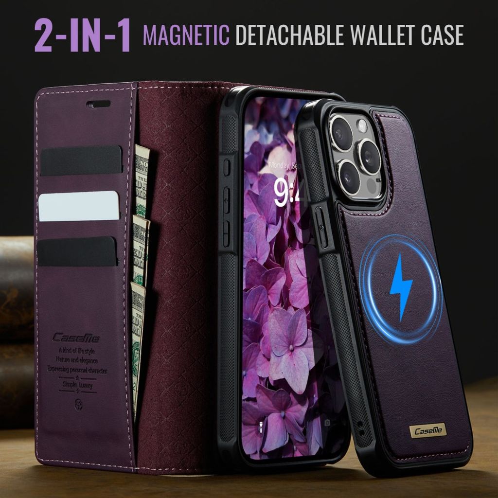 CaseMe iPhone 15 Pro Max Kotelo C49 Series Violetti