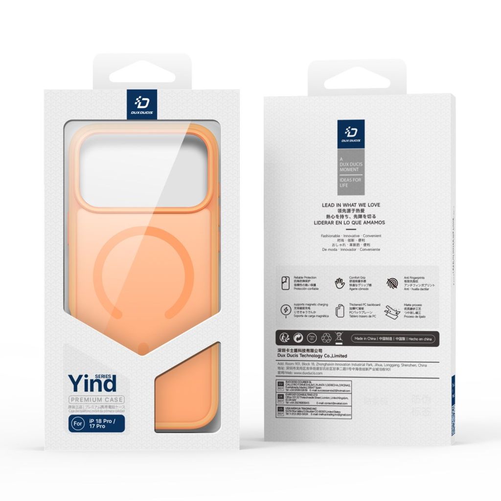 Dux Ducis iPhone 17 Pro/iPhone 18 Pro Kuori Yind Series MagSafe Oranssi