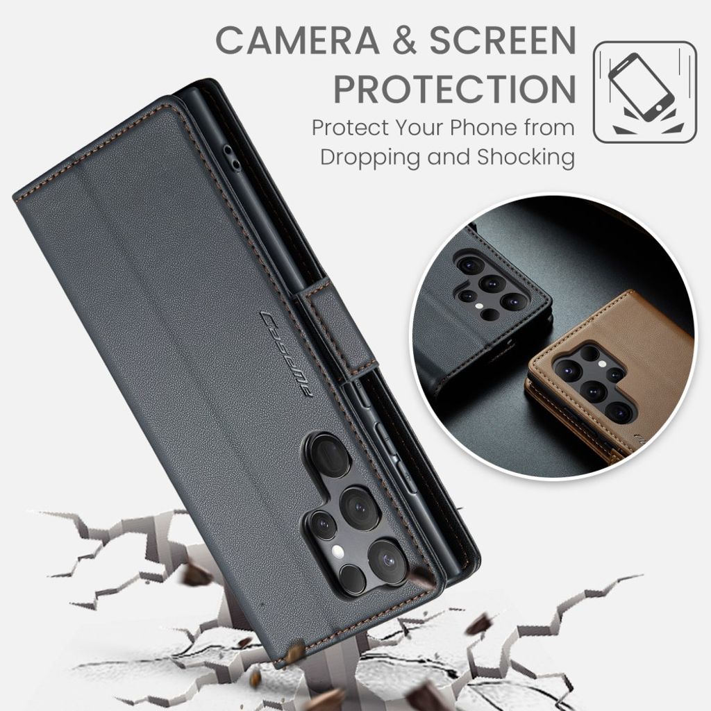 CaseMe Samsung Galaxy S24 Ultra Kotelo 023 Series Musta