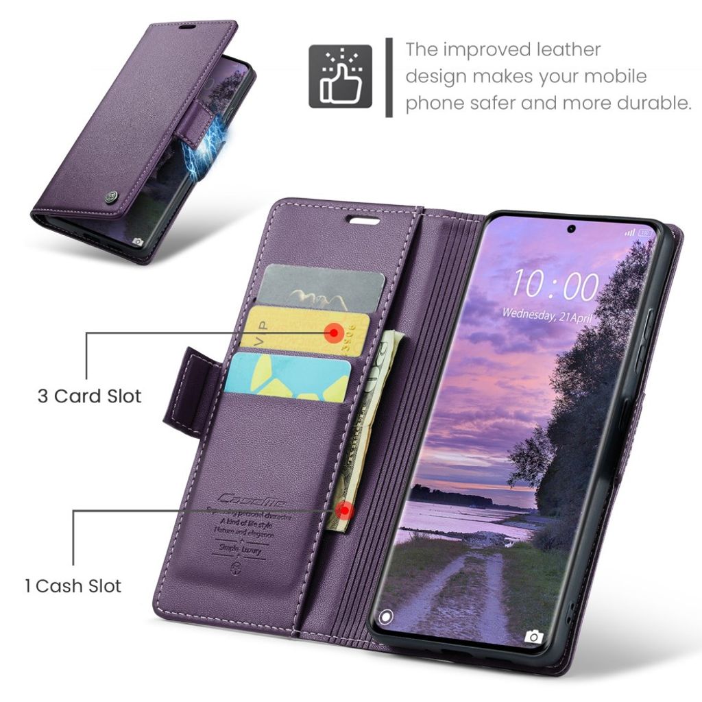 CaseMe Xiaomi Redmi Note 14 Pro 5G/14 Pro Plus 5G Kotelo 023 Series Violetti
