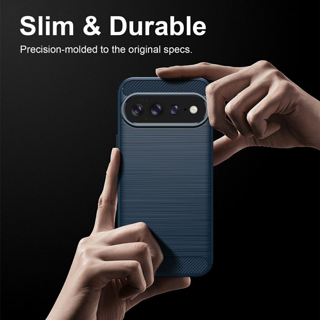 Google Pixel 11 Pro XL Kuori Harjattu Kuituhiilikuvio Sininen
