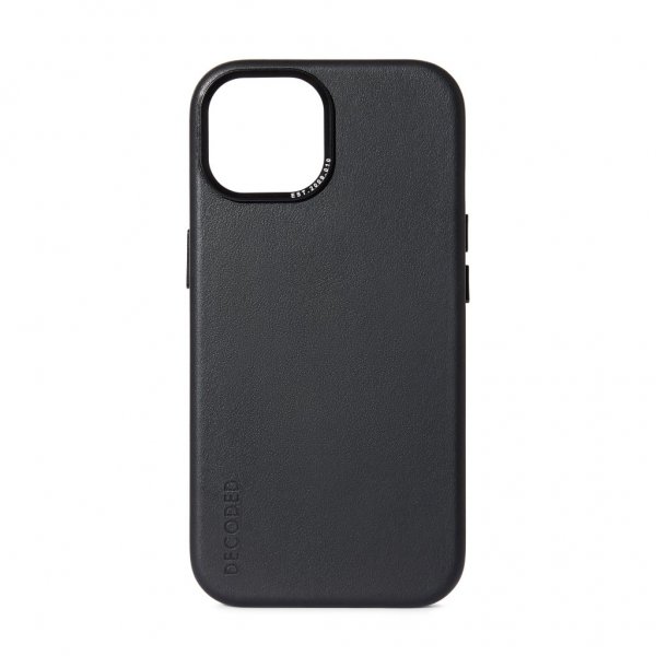 Decoded iPhone 15 Pro -nahkainen takakuori, musta
