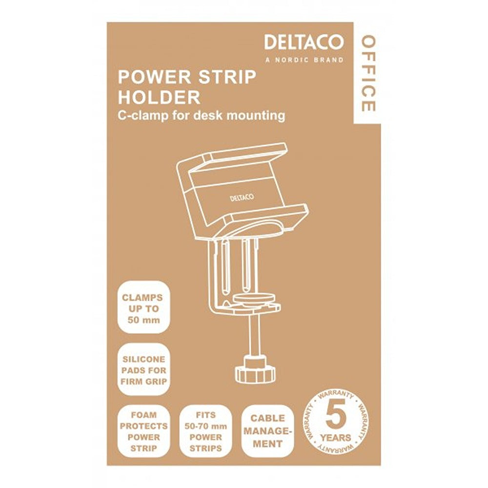 Deltaco Office Pöytäkiinnike jatkojohdolle