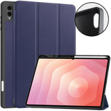 Samsung Galaxy Tab S11 Ultra/S12 Ultra Kotelo Tri-Fold Kynäloukero Sininen