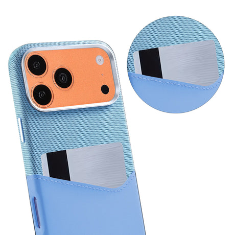 iPhone 17 Pro/iPhone 18 Pro Kuori Nahkaa Korttipidike MagSafe Sininen