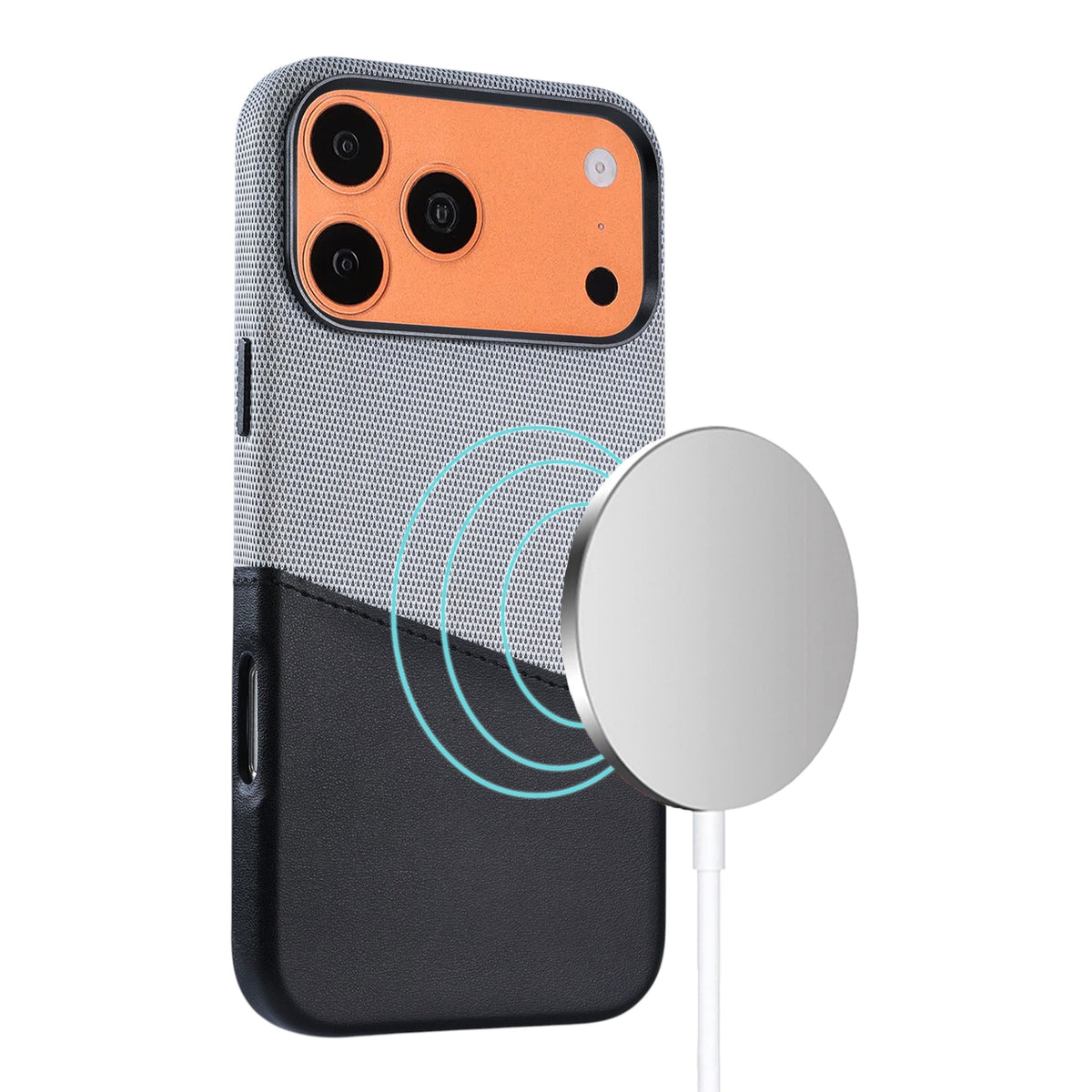 iPhone 17 Pro Max/iPhone 18 Pro Max Kuori nahkaa Korttipidike MagSafe Musta