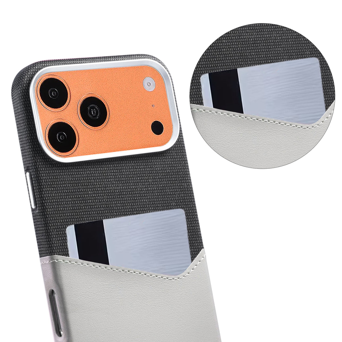 iPhone 17 Pro Max/iPhone 18 Pro Max Kuori nahkaa Korttipidike MagSafe Harmaa