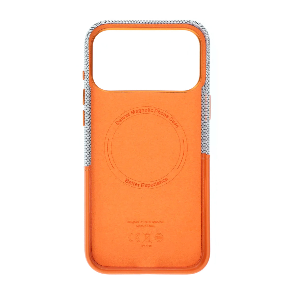 iPhone 17 Pro Max/iPhone 18 Pro Max Kuori nahkaa Korttipidike MagSafe Oranssi