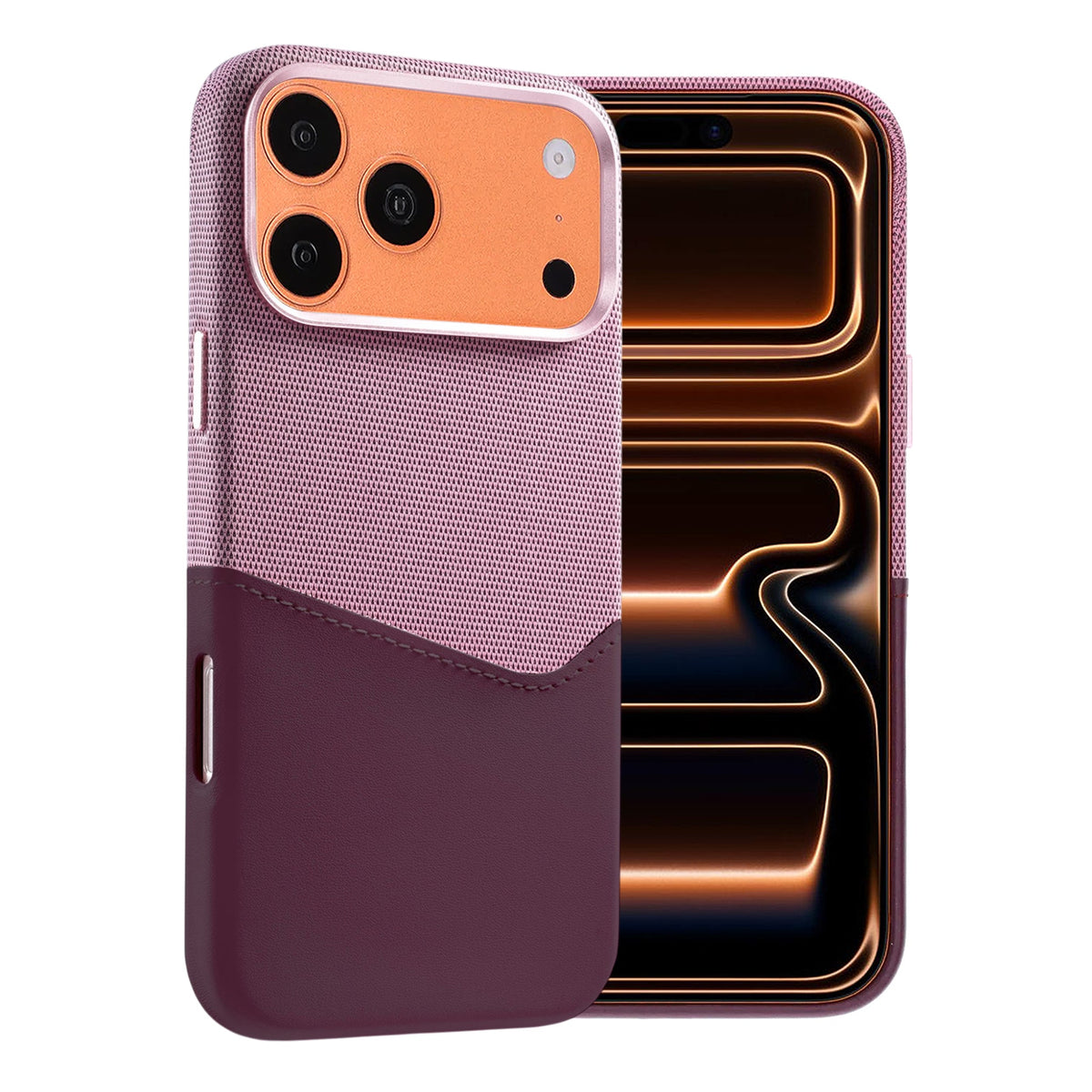 iPhone 17 Pro Max/iPhone 18 Pro Max Kuori nahkaa Korttipidike MagSafe Violetti