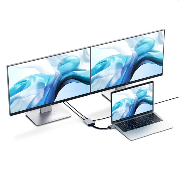 Satechi USB-C Dual HDMI -sovitin, tähtiharmaa