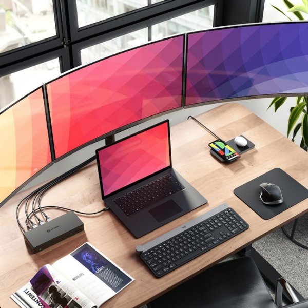 ALOGIC USB-C Kolmoisnäyttö Telakka 100W PD:llä  