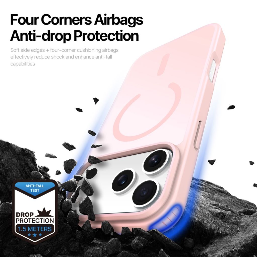 Dux Ducis iPhone 17 Pro Max/iPhone 18 Pro Max Kuori Yind Series MagSafe Vaaleanpunainen