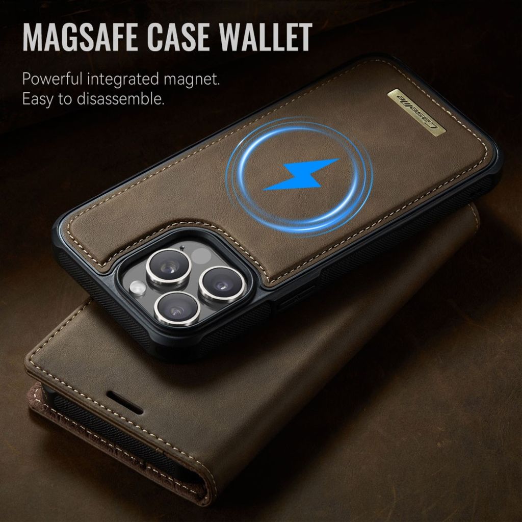 CaseMe iPhone 15 Pro Kotelo C49 Series Ruskea