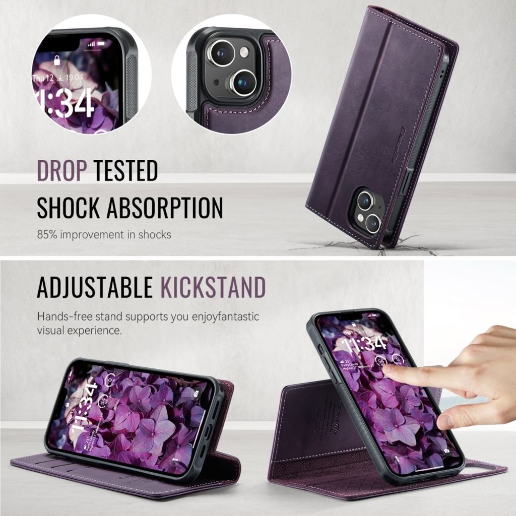 CaseMe iPhone 15 Kotelo C49 Series Violetti