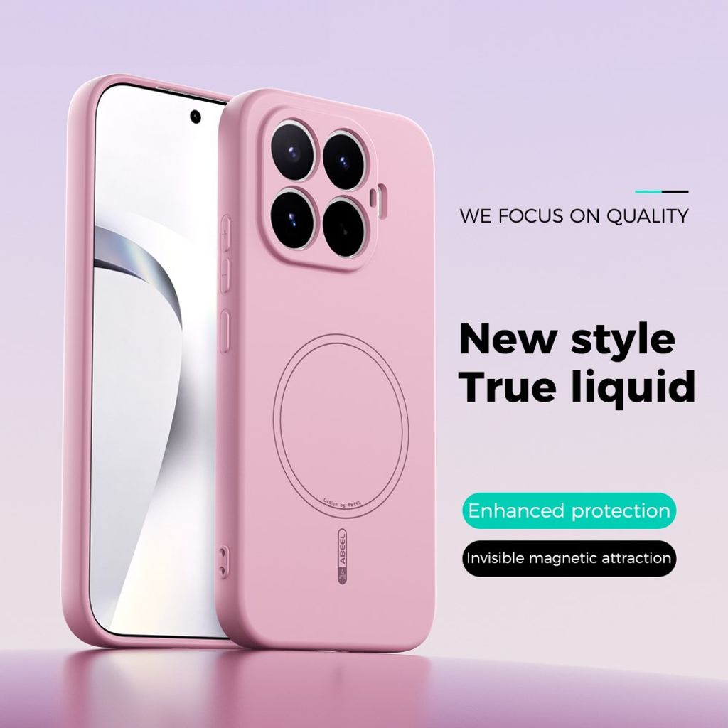 ABEEL Xiaomi 17T Kuori Silikoni MagSafe Vaaleanpunainen