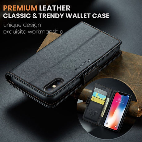 CaseMe iPhone Xs Max Kotelo 023 Series Musta