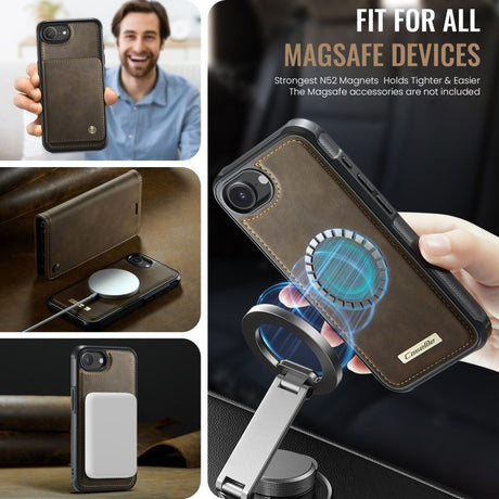 CaseMe iPhone 16e/iPhone 17e Kotelo C49 Series Ruskea