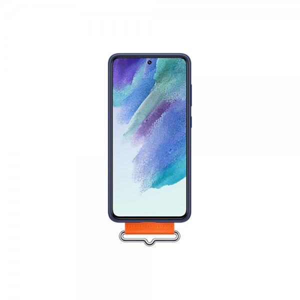 Samsung Original Galaxy S21 FE Silicone Cover with Strap, sininen