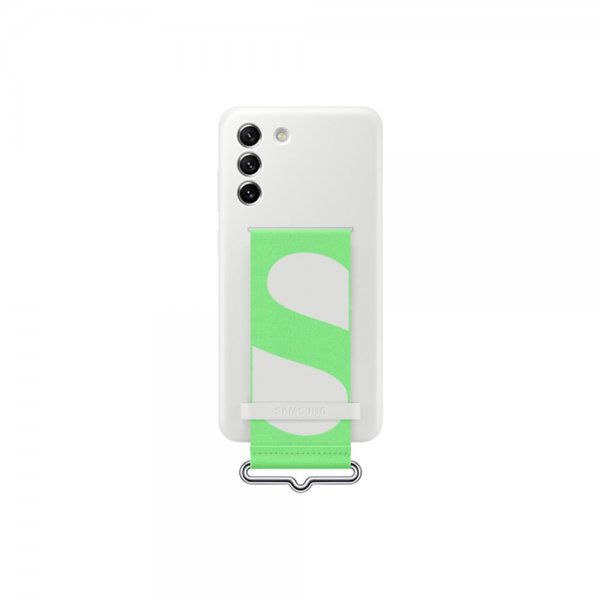 Samsung Original Galaxy S21 FE -silikonisuojakuori hihnalla, valkoinen