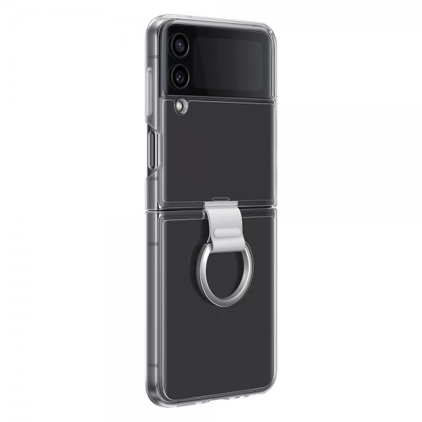 Samsung Alkuperäinen Galaxy Z Flip 4 Kuori Kirkas suojakuori renkaalla Läpinäkyvä