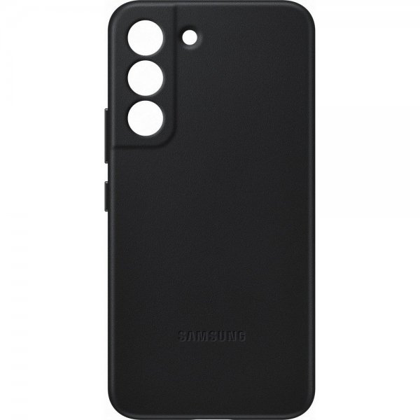 Samsung Original Galaxy S22 Plus Suojakuori Nahka Musta