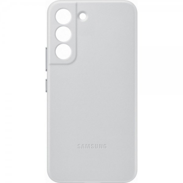 Samsung Alkuperäinen Galaxy S22 Plus Kuori Leather Cover Light Gray