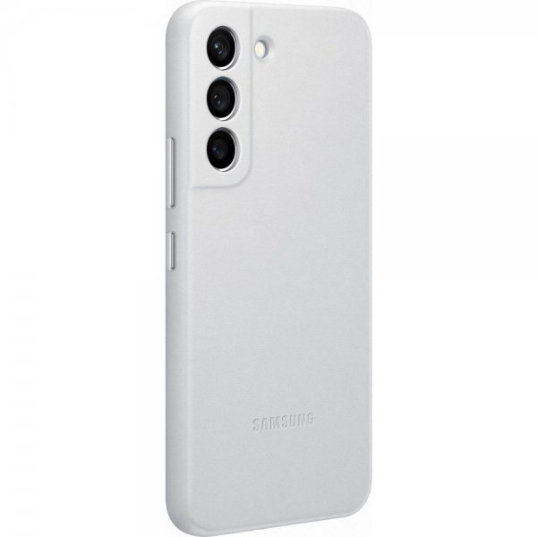 Samsung Alkuperäinen Galaxy S22 Plus Kuori Leather Cover Light Gray