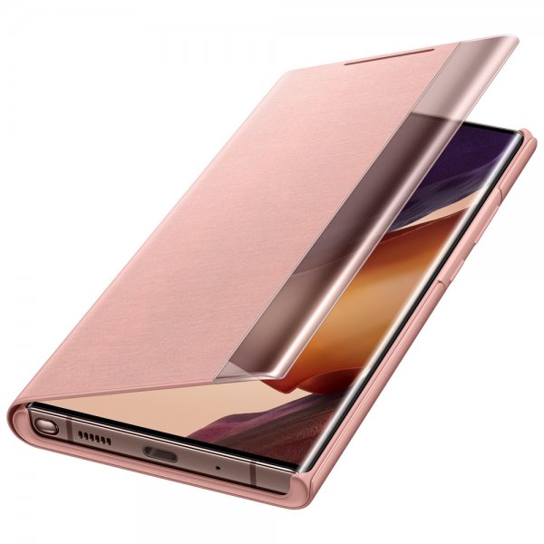Samsung alkuperäinen Galaxy Note 20 Ultra -suojakuori Clear View Cover Mystic Bronze