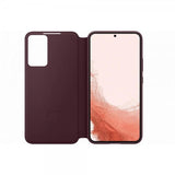 Samsung alkuperäinen Galaxy S22 -suojakuori Smart Clear View Cover -suojakuori, Burgundy
