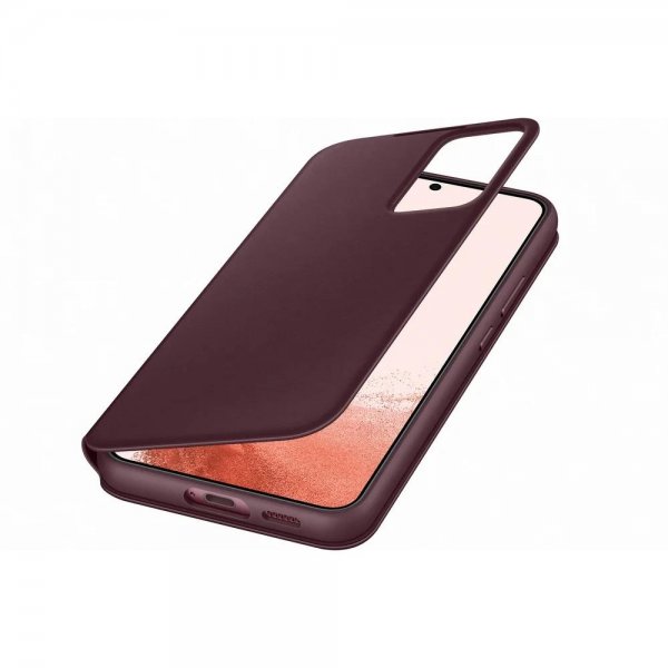 Samsung alkuperäinen Galaxy S22 -suojakuori Smart Clear View Cover -suojakuori, Burgundy