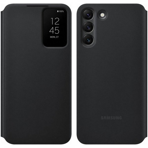 Samsung Alkuperäinen Galaxy S22 Plus -kotelo Smart Clear View Cover Musta