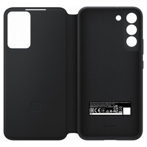 Samsung Alkuperäinen Galaxy S22 Plus -kotelo Smart Clear View Cover Musta