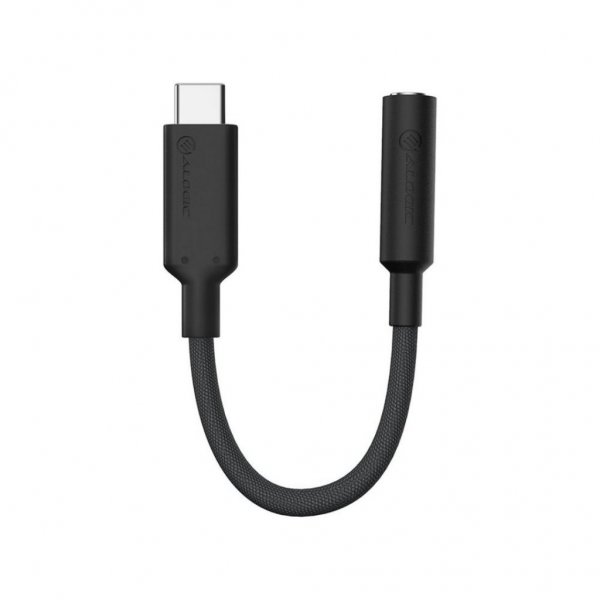 ALOGIC Elements Pro 10cm USB-C 3.5mm Audio Adapter Musta