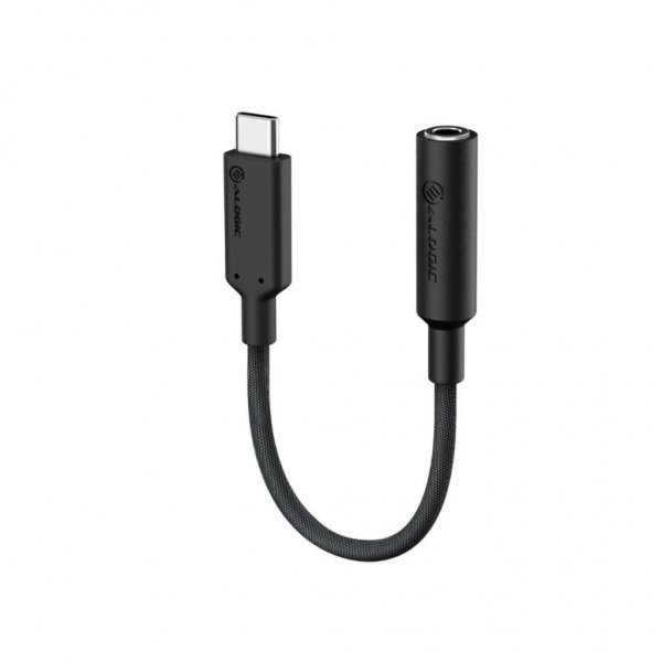 ALOGIC Elements Pro 10cm USB-C 3.5mm Audio Adapter Musta