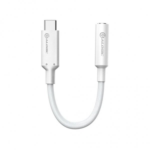 ALOGIC Elements Pro 10cm USB-C 3.5mm Audio Adapter Valkoinen