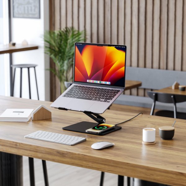 ALOGIC Elite Power Kannettavan Teline Langattomalla Laturilla Musta