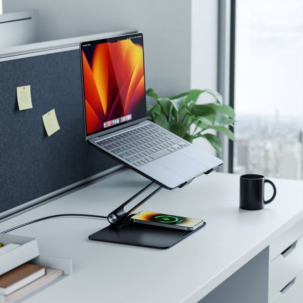 ALOGIC Elite Power Kannettavan Teline Langattomalla Laturilla Musta