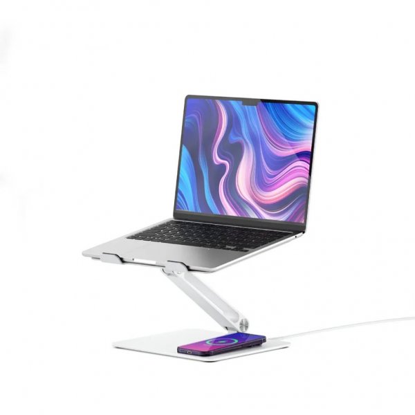 ALOGIC Elite Power Kannettavan Teline Langattomalla Laturilla Valkoinen